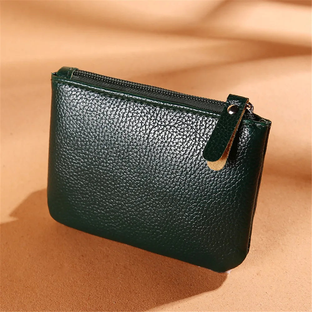 2024 New Zipper Small Coin Money Wallet Men Women Card Case Key Case Fashion Ladies Coin Purse Classic Lychee Pattern PU Leather