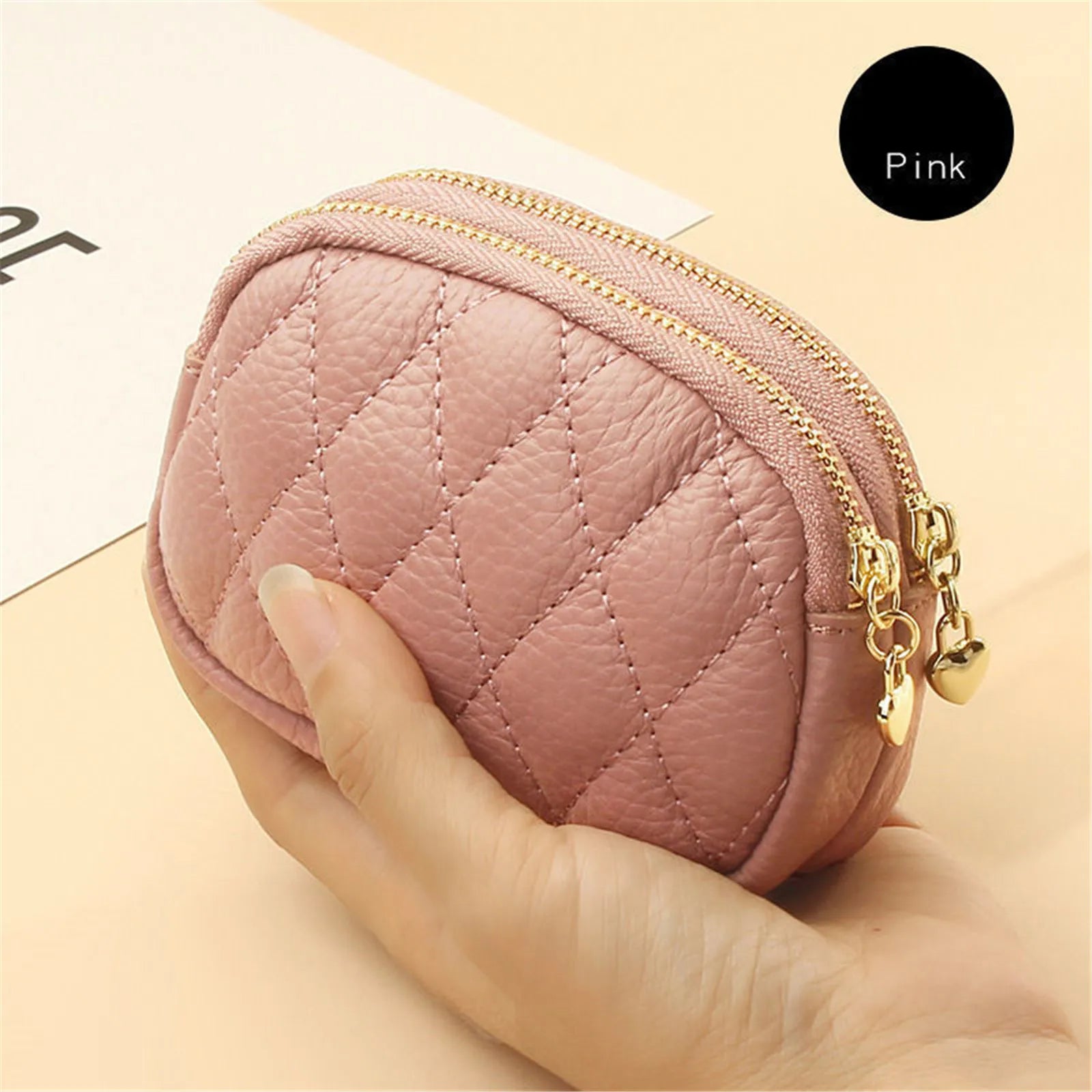 New Brand Coin Purse Key Ring Pendant Storage Bag Double Zipper Large Capacity  Multi-card Slots Card Holder For Women Girls