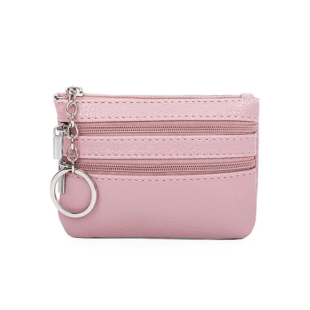 PU Leather Money Coin Purse 2024 New with Key Ring Waterproof Pocket Purse Zipper Wear-resistant Credit Card Holoder Male