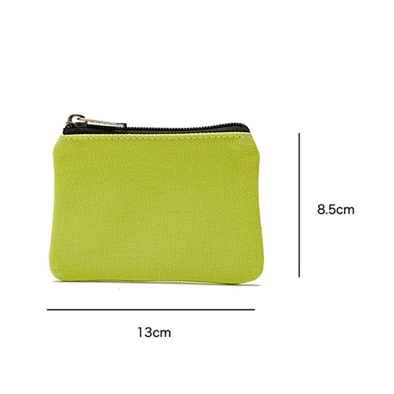 New DIY Canvas Coin Purse Simple Fabric Small Coin Pouch Change Purse Portable Cotton Card Holder Storage Bag Mini Wallet