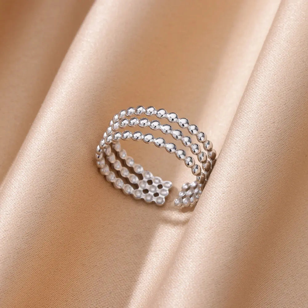 Gold Color Stainless Steel Heart Shape Open Ring For Women Non-Discoloration Fashion Exquisite Aesthetic Romantic Couple Jewelry