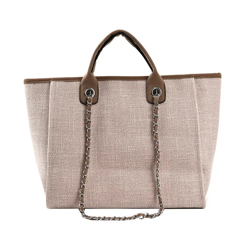 2024 New Women's Shoulder Bag Bucket Bag Fashion Large Capacity Handbag Chain Tote Travel Totes Weekend Jumbo Canvas Bags